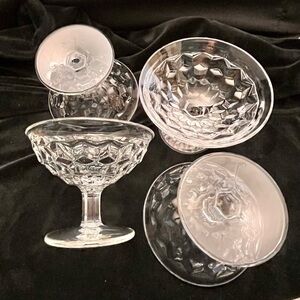 Vtg Fostoria American Clear Glass Shiny Champagne Sherbet Dessert Cups Set of 4